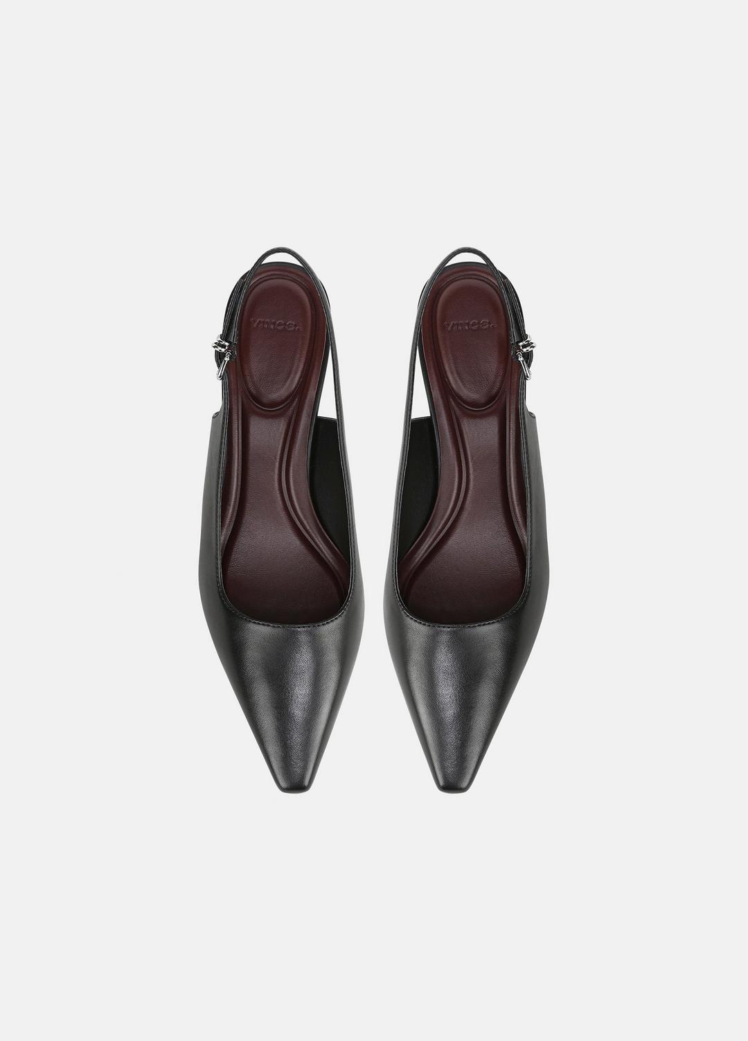 Sabra Leather Slingback Heel in Heels BLACK | VINCE Women