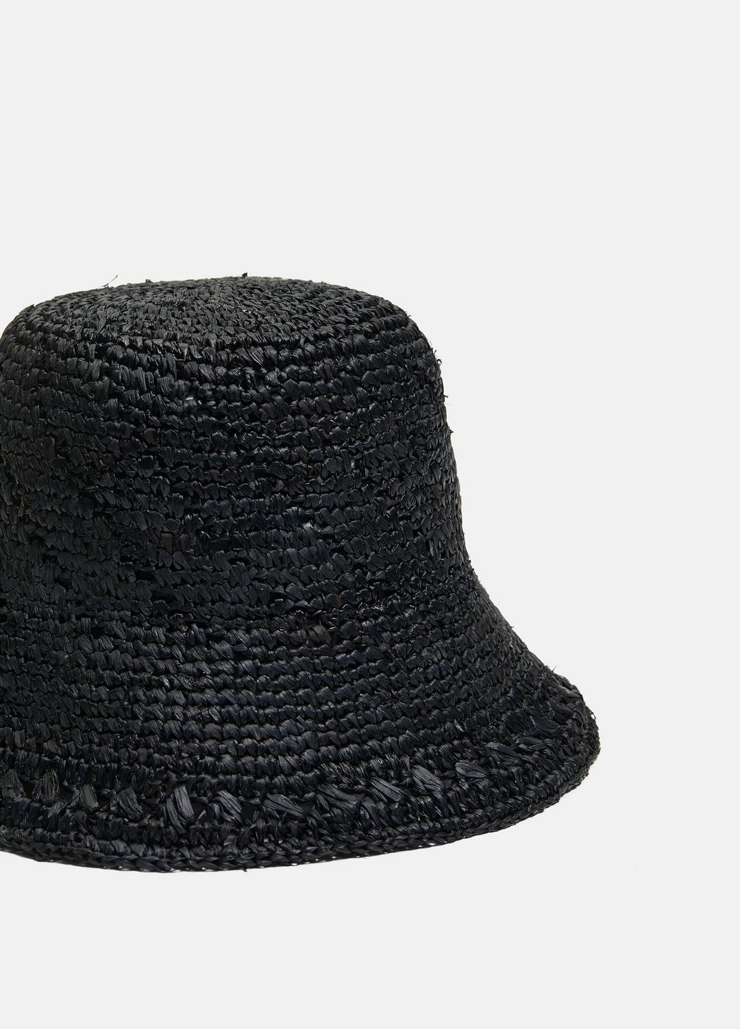 Straw Bucket Hat in Scarves & Hats BLACK | VINCE Women