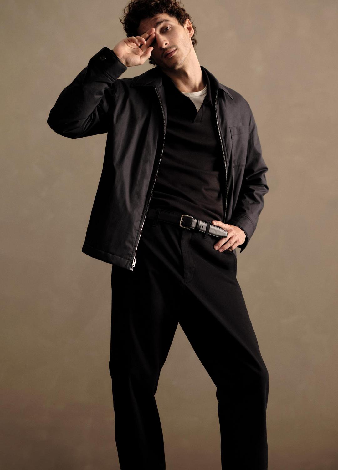 Louie Relaxed Stretch-Cotton Pant in Trousers BLACK | VINCE Men