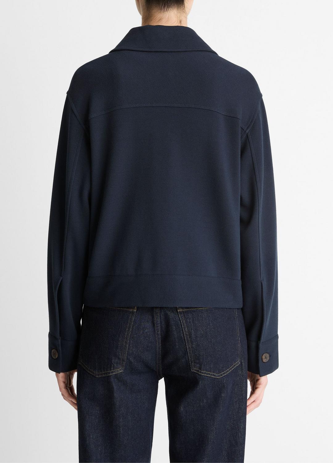 Double-Face Cropped Jacket in Jackets COASTAL BLUE | VINCE Women