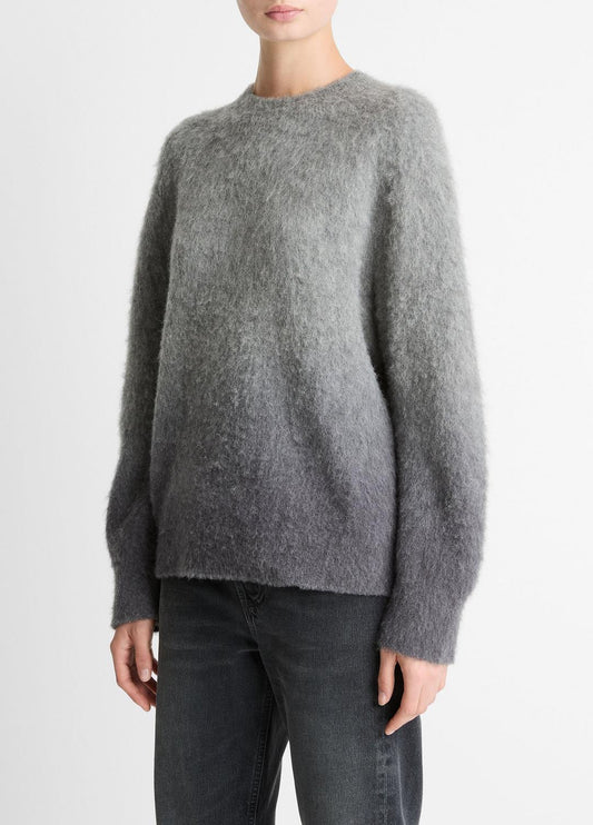 Ombré Alpaca & Wool-Blend Sweater in Crew Neck GREY OMBRE | VINCE Women