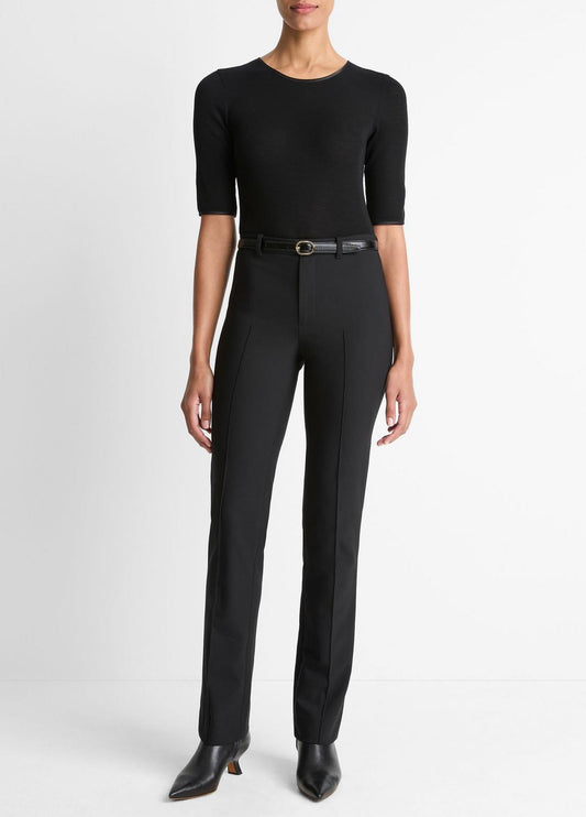 Cotton-Blend Slim Cigarette Pant in Trousers BLACK | VINCE Women
