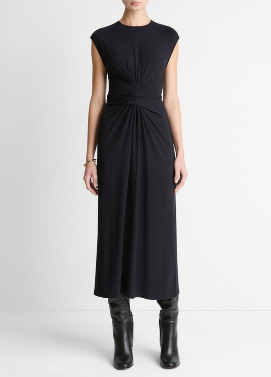 Jersey Wrap Midi Dress in Dresses COASTAL BLUE | VINCE Women