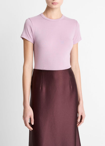 Pima Cotton-Blend '90s Shrunken T-Shirt in Short Sleeve AMETHYST | VINCE Women