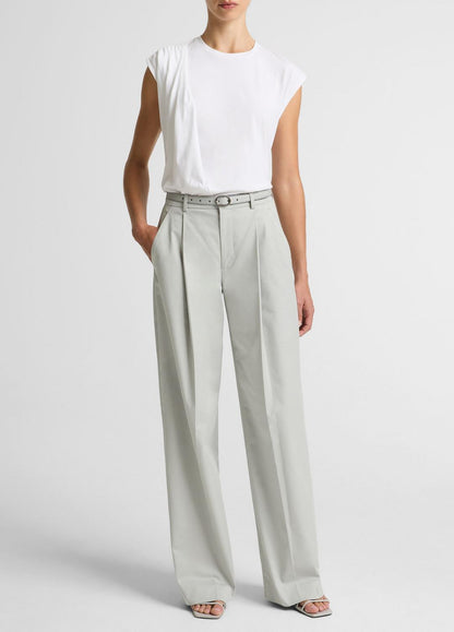 Pima Cotton-Blend Draped Relaxed Top in Tank Tops OPTIC WHITE | VINCE Women