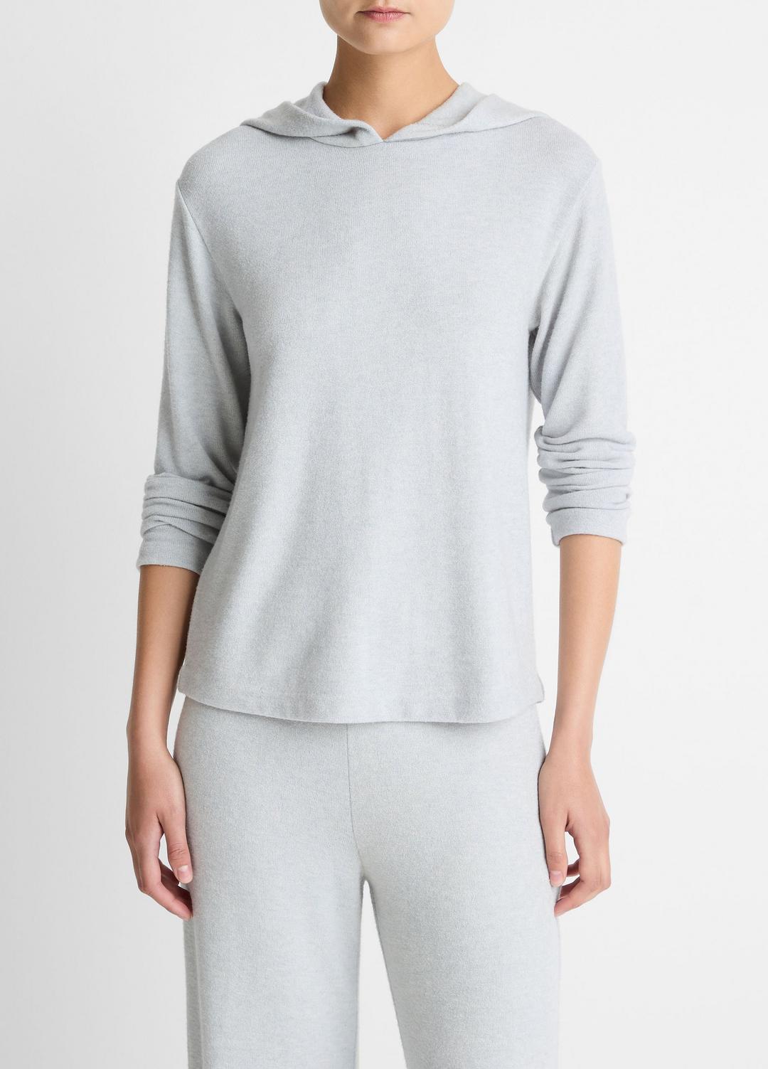 Cozy Long-Sleeve Hoodie in Sweatshirts & Hoodies HEATHER PALE GREY | VINCE Women