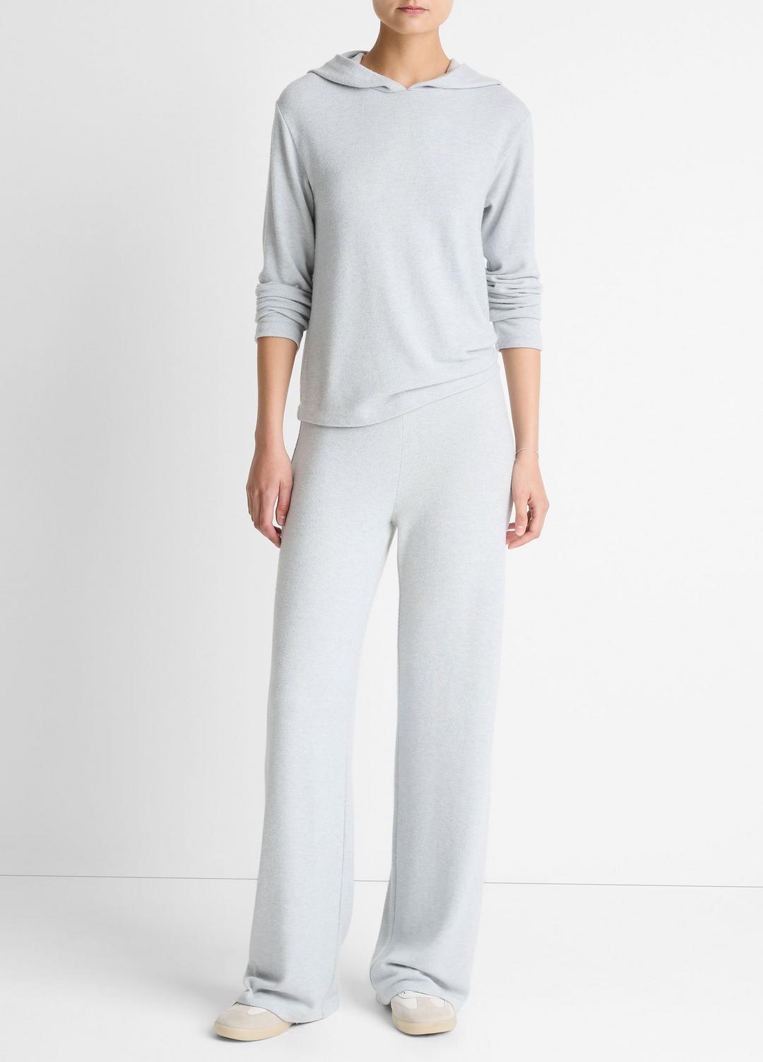 Cozy Long-Sleeve Hoodie in Sweatshirts & Hoodies HEATHER PALE GREY | VINCE Women