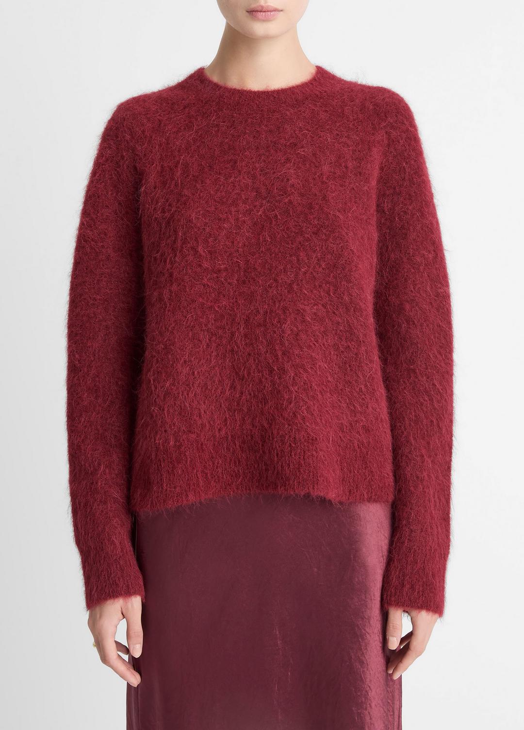Brushed Alpaca-Blend Crew Neck Sweater in Crew Neck ROSE WINE | VINCE Women