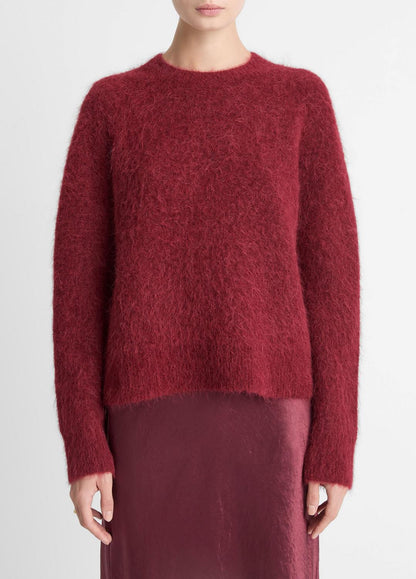 Brushed Alpaca-Blend Crew Neck Sweater in Crew Neck ROSE WINE | VINCE Women