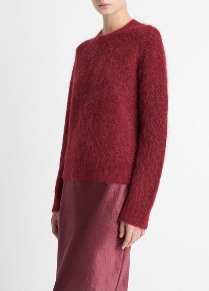 Brushed Alpaca-Blend Crew Neck Sweater in Crew Neck ROSE WINE | VINCE Women