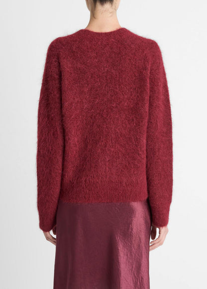 Brushed Alpaca-Blend Crew Neck Sweater in Crew Neck ROSE WINE | VINCE Women