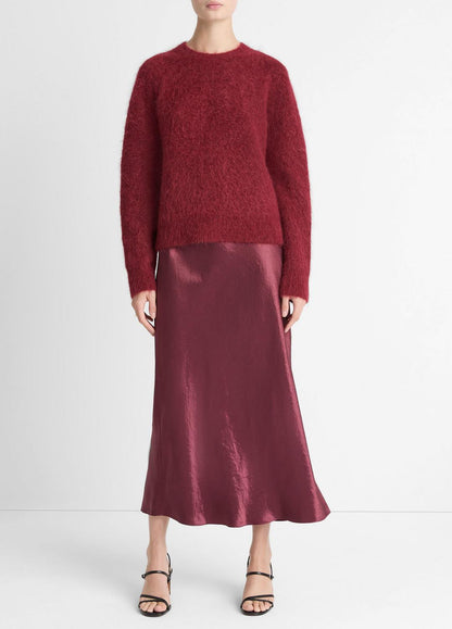 Brushed Alpaca-Blend Crew Neck Sweater in Crew Neck ROSE WINE | VINCE Women