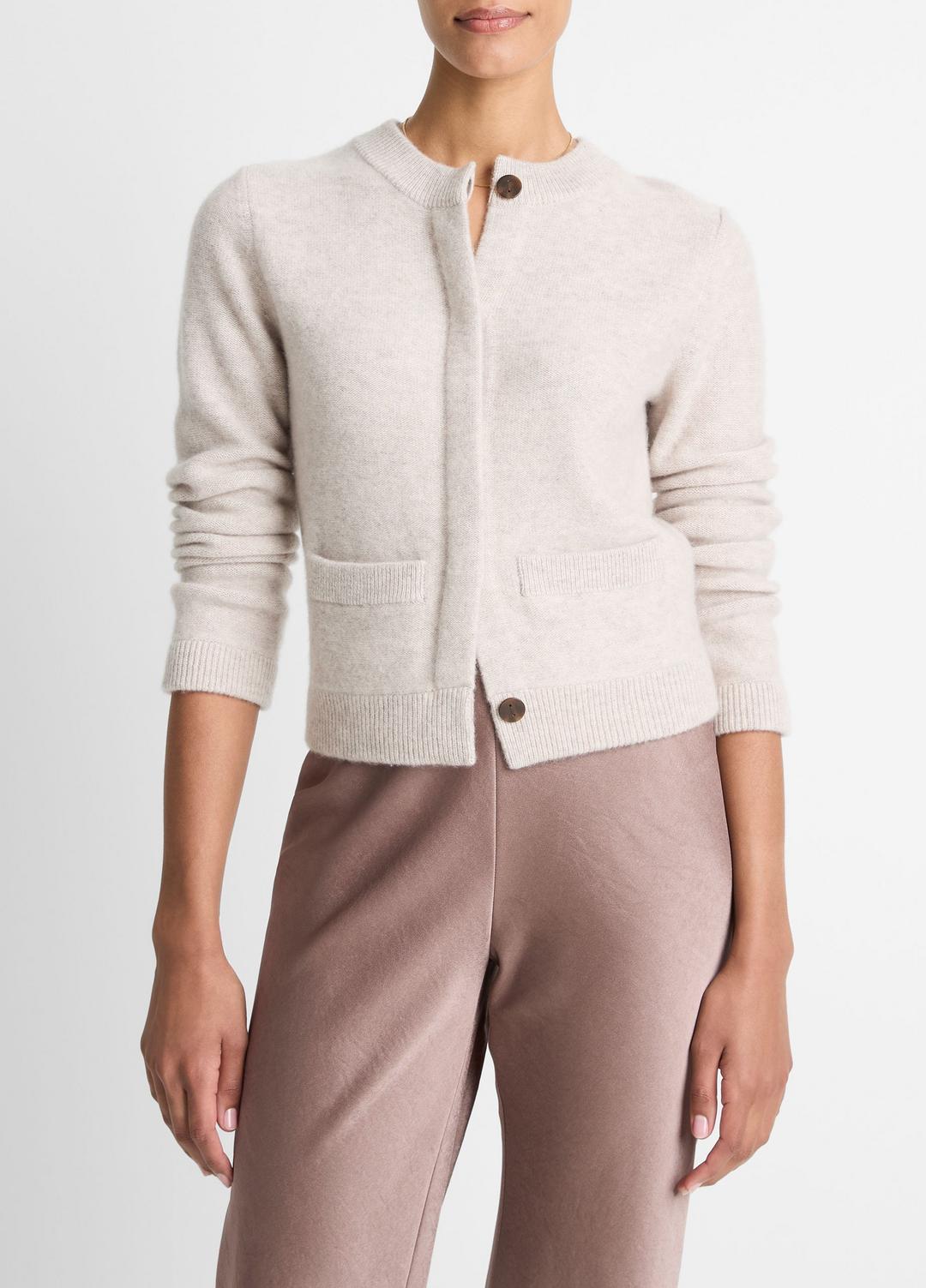 Plush Cashmere Shrunken Cardigan in Cardigans MARBLE | VINCE Women