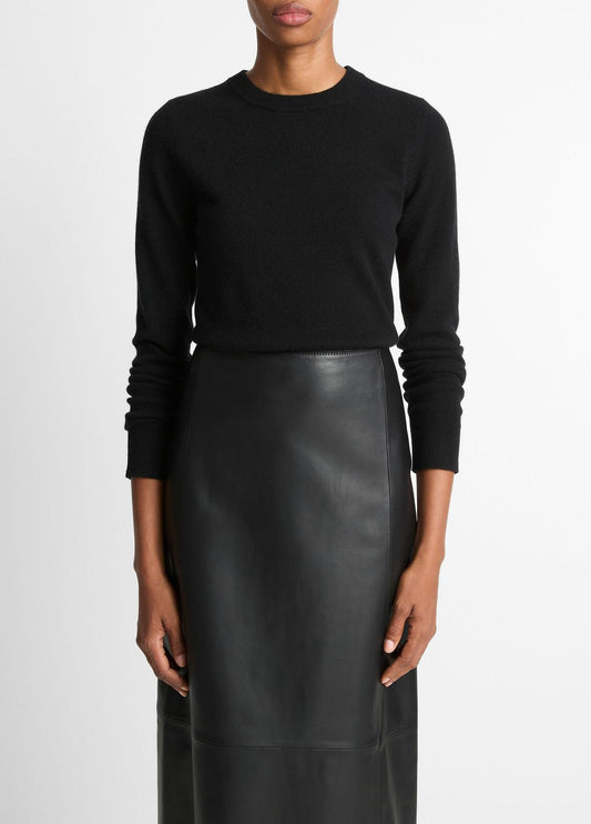 Cashmere Crew Neck Sweater in Crew Neck BLACK | VINCE Women