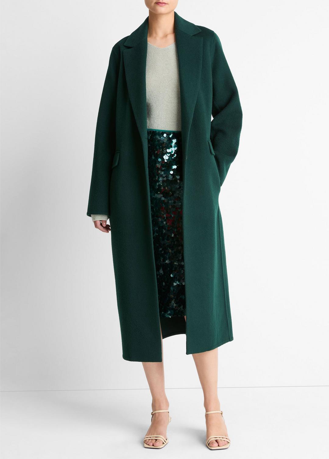Wool-Blend Single-Breasted Coat in Coats JUNIPER | VINCE Women