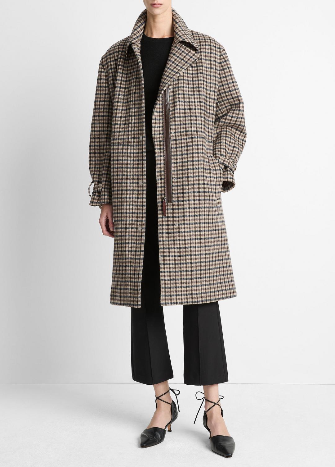 Plaid Car Coat in Coats MULTI CHECK | VINCE Women