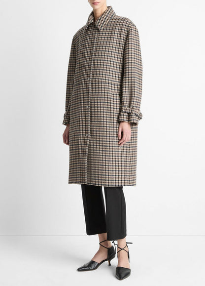 Plaid Car Coat in Coats MULTI CHECK | VINCE Women