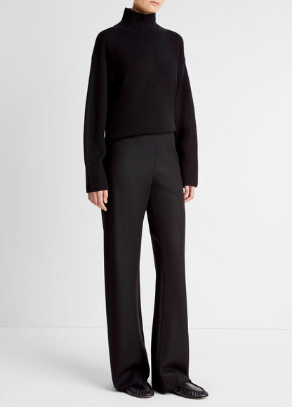 Italian Wool-Blend High-Waist Bias Pant in Trousers BLACK | VINCE Women