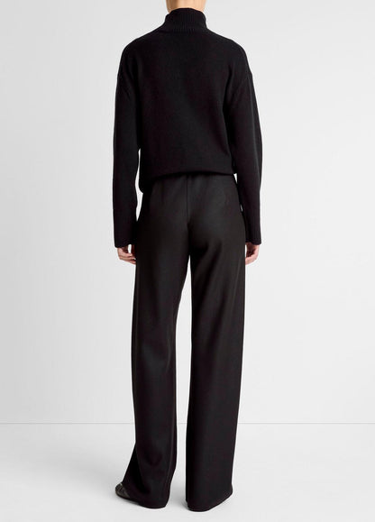 Italian Wool-Blend High-Waist Bias Pant in Trousers BLACK | VINCE Women