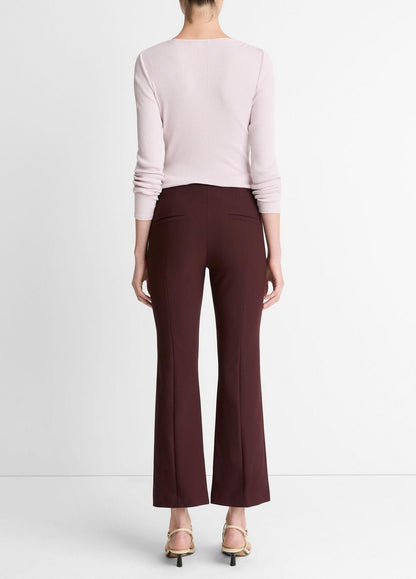 Niki Mid-Rise Pintuck Crop Flare Pant in Trousers OXBLOOD | VINCE Women