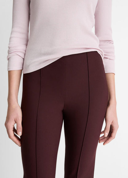 Niki Mid-Rise Pintuck Crop Flare Pant in Trousers OXBLOOD | VINCE Women