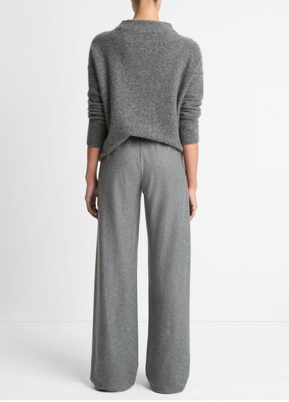 Italian Wool-Blend High-Waist Bias Pant in Trousers MEDIUM HEATHER GREY | VINCE Women