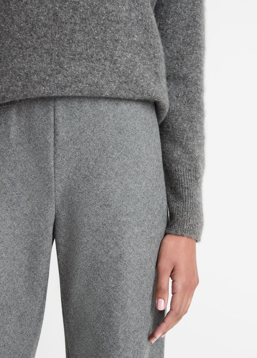 Italian Wool-Blend High-Waist Bias Pant in Trousers MEDIUM HEATHER GREY | VINCE Women
