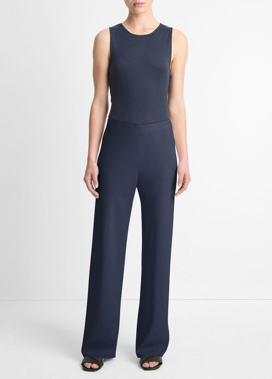 Colette High-Rise Crepe Bias Pant in Trousers COASTAL BLUE | VINCE Women