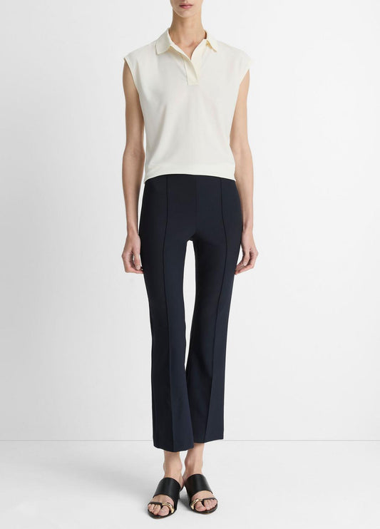 Niki Mid-Rise Pintuck Crop Flare Pant in Pants COASTAL BLUE | VINCE Women