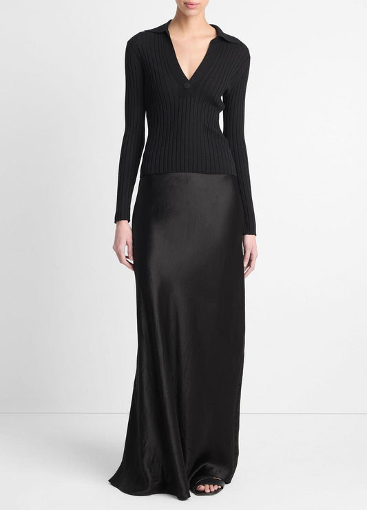 Satin Maxi Skirt in Skirts BLACK | VINCE Women