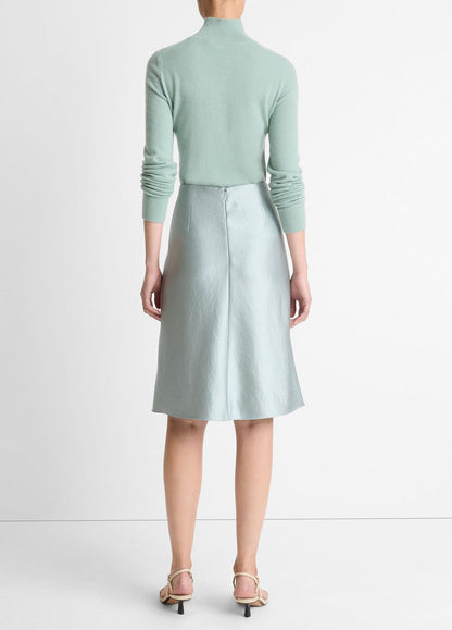 Satin A-Line Knee Skirt in Skirts ALOE STONE | VINCE Women