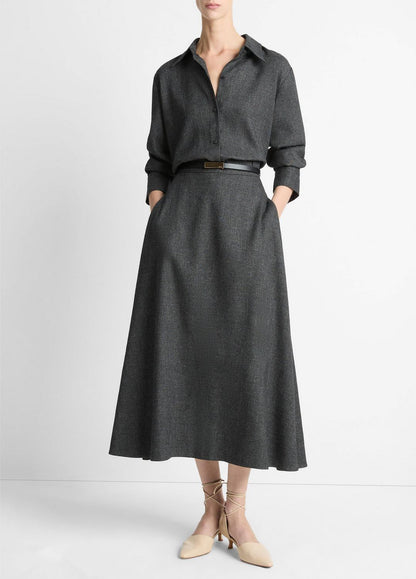 Italian Jaspe Full Skirt in Skirts MEDIUM HEATHER GREY | VINCE Women