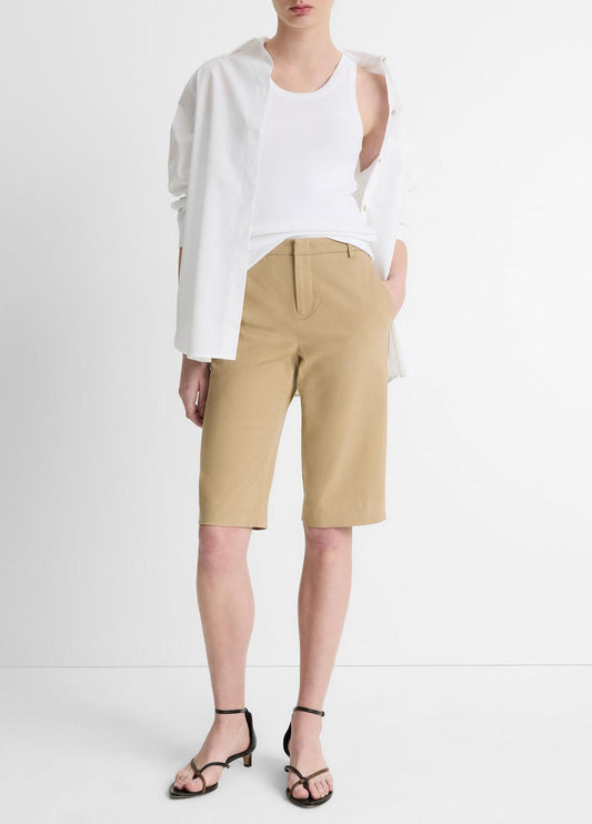 Italian Stretch-Cotton Chino Short in Shorts DESERT | VINCE Women