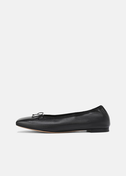 Darla Leather Ballet Flat in Loafers & Flats BLACK | VINCE Women