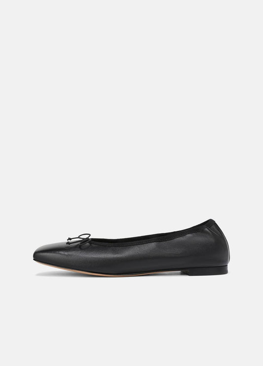 Darla Leather Ballet Flat in Loafers & Flats BLACK | VINCE Women