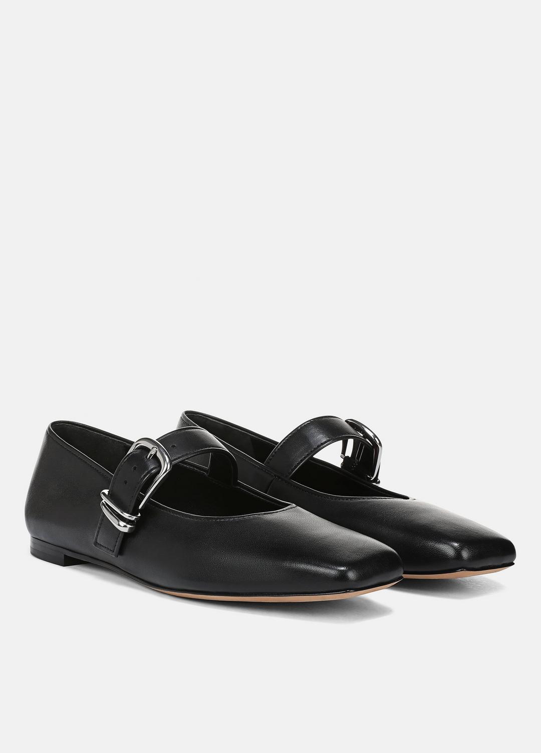 Daniela Leather Mary Jane Flat in Loafers & Flats BLACK | VINCE Women