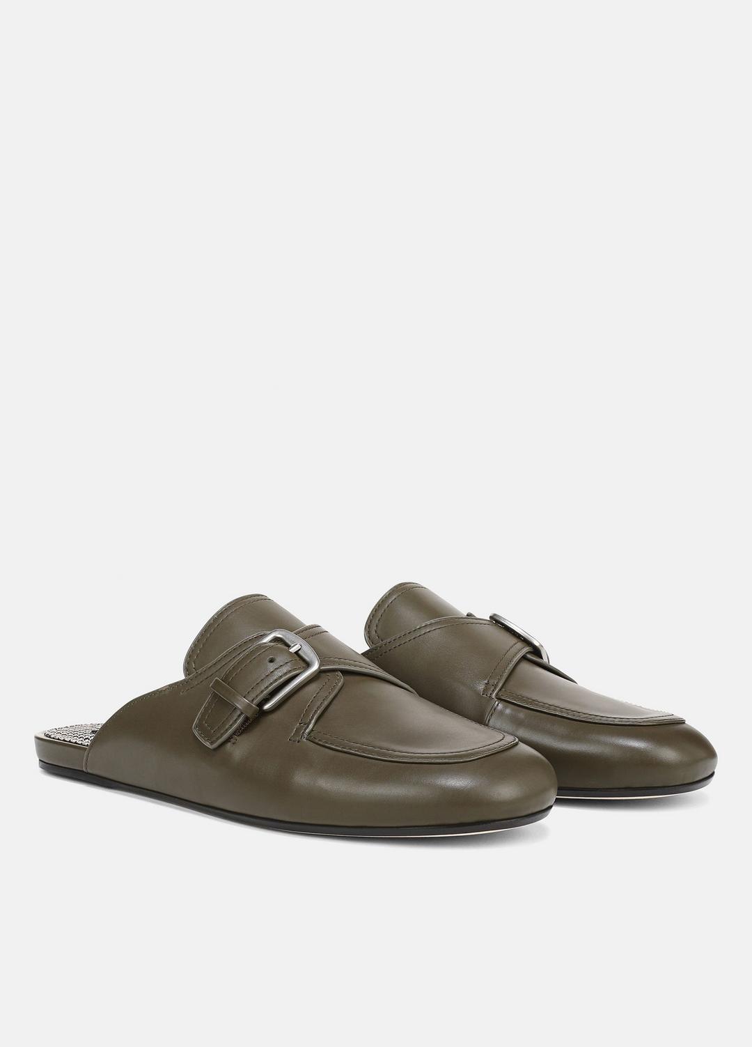 Minetta Leather Loafer Mule in Loafers & Flats MILITARE | VINCE Women