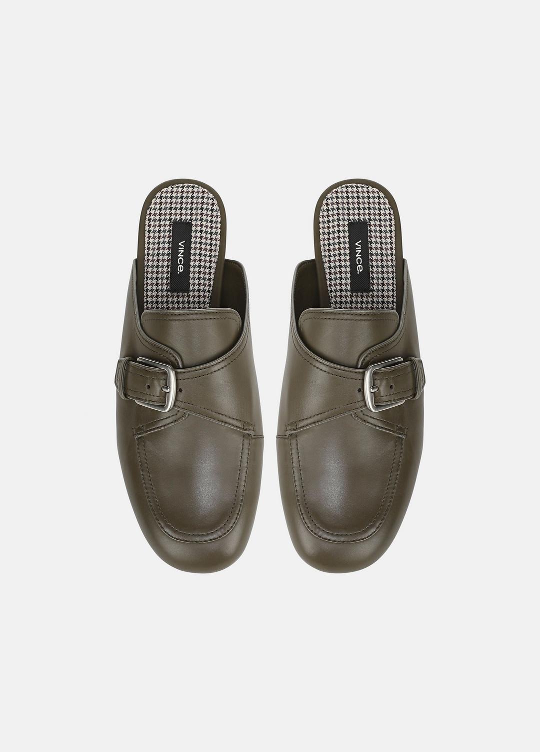 Minetta Leather Loafer Mule in Loafers & Flats MILITARE | VINCE Women