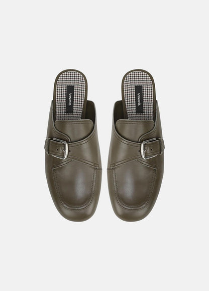 Minetta Leather Loafer Mule in Loafers & Flats MILITARE | VINCE Women