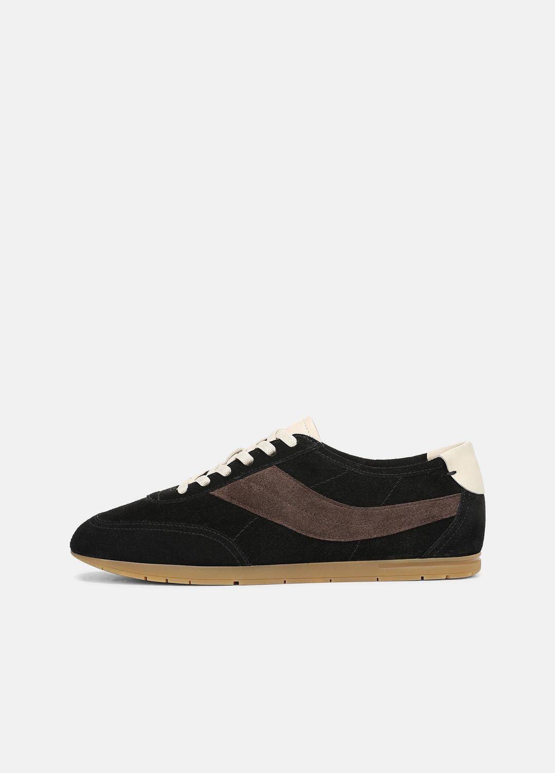 LA Suede & Leather Runner Sneaker in Sneakers BLACK/DARK MOCHA | VINCE Women