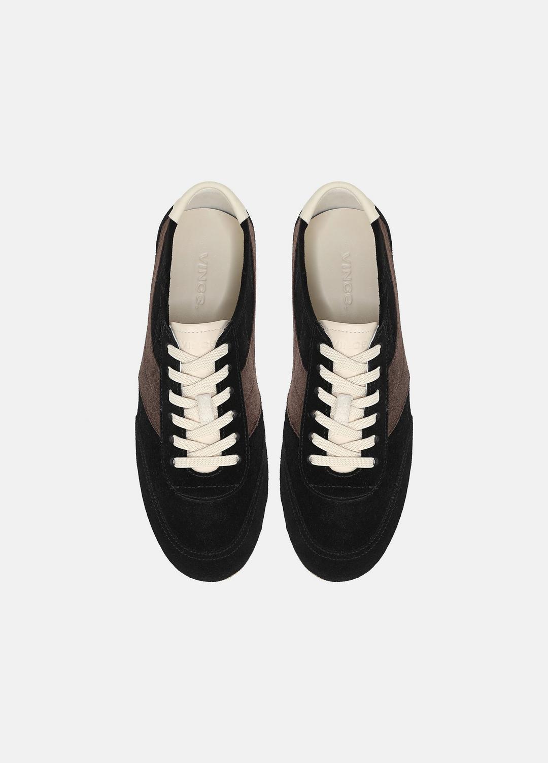 LA Suede & Leather Runner Sneaker in Sneakers BLACK/DARK MOCHA | VINCE Women