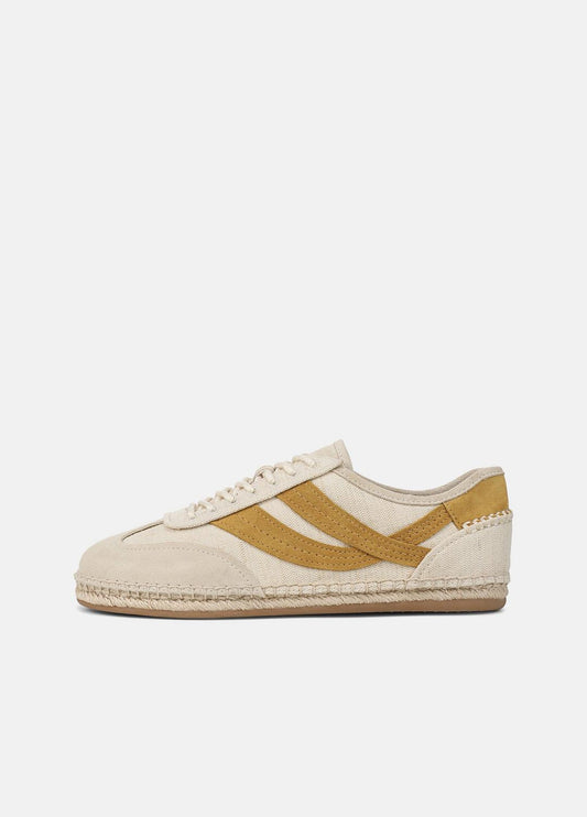 Oasis Linen & Leather Espadrille Sneaker in Sneakers MOONLIGHT/GOLDEN DESERT | VINCE Women