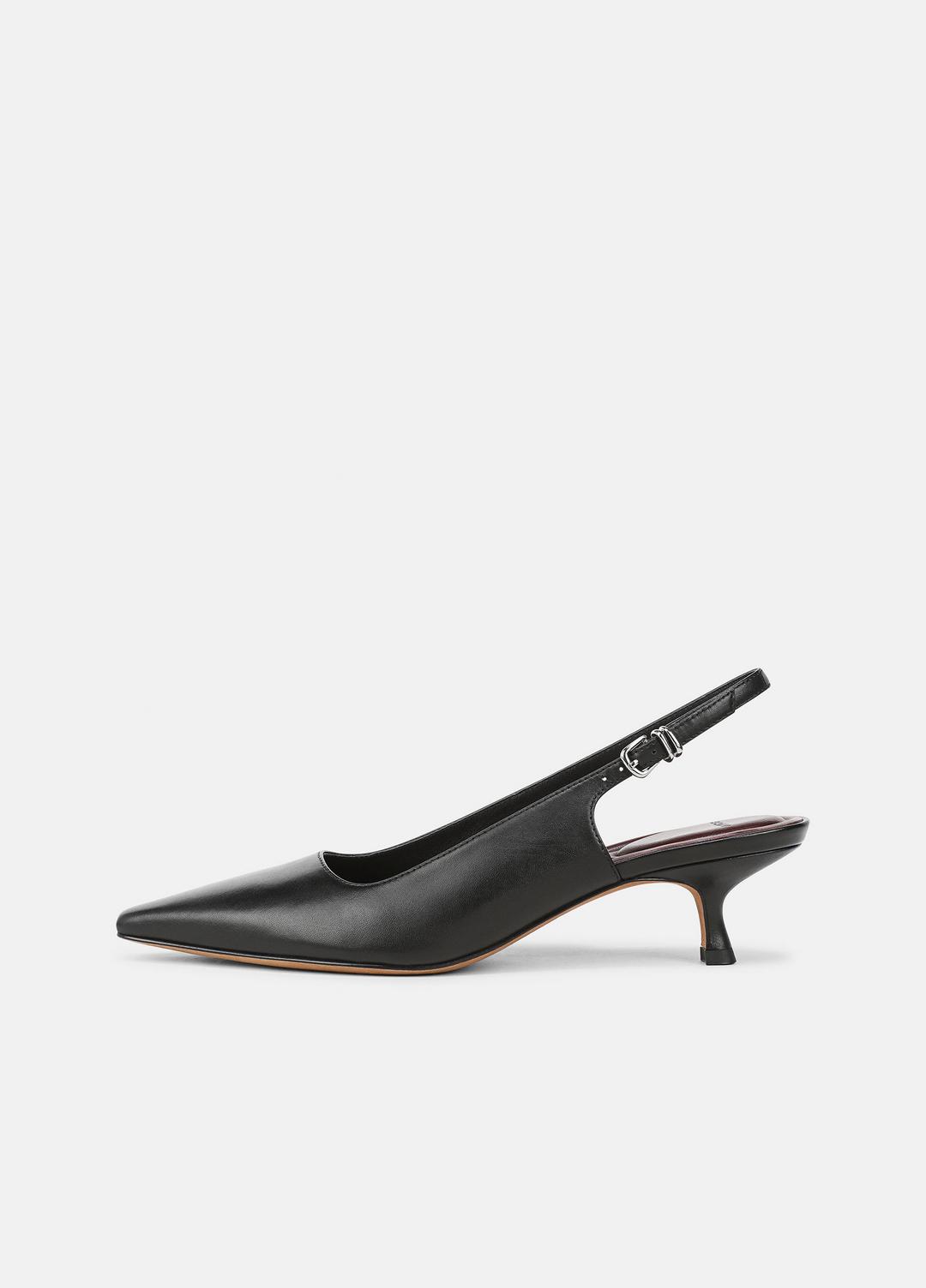 Sabra Leather Slingback Heel in Heels BLACK | VINCE Women