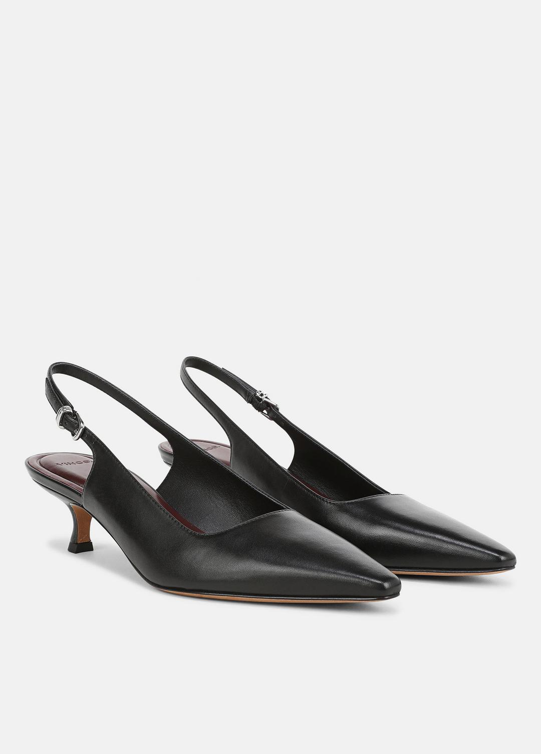 Sabra Leather Slingback Heel in Heels BLACK | VINCE Women