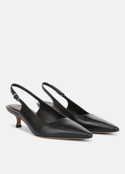 Sabra Leather Slingback Heel in Heels BLACK | VINCE Women