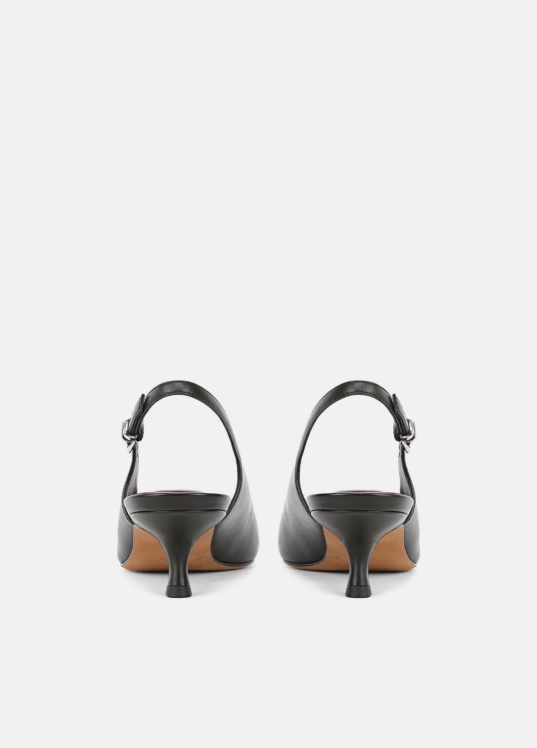 Sabra Leather Slingback Heel in Heels BLACK | VINCE Women