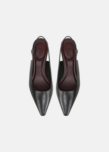 Sabra Leather Slingback Heel in Heels BLACK | VINCE Women