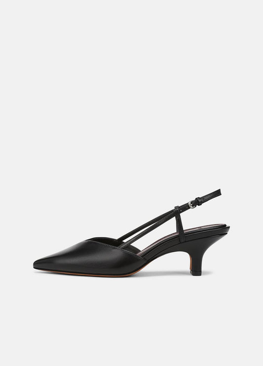 Levvy Leather Slingback Heel in Heels BLACK | VINCE Women