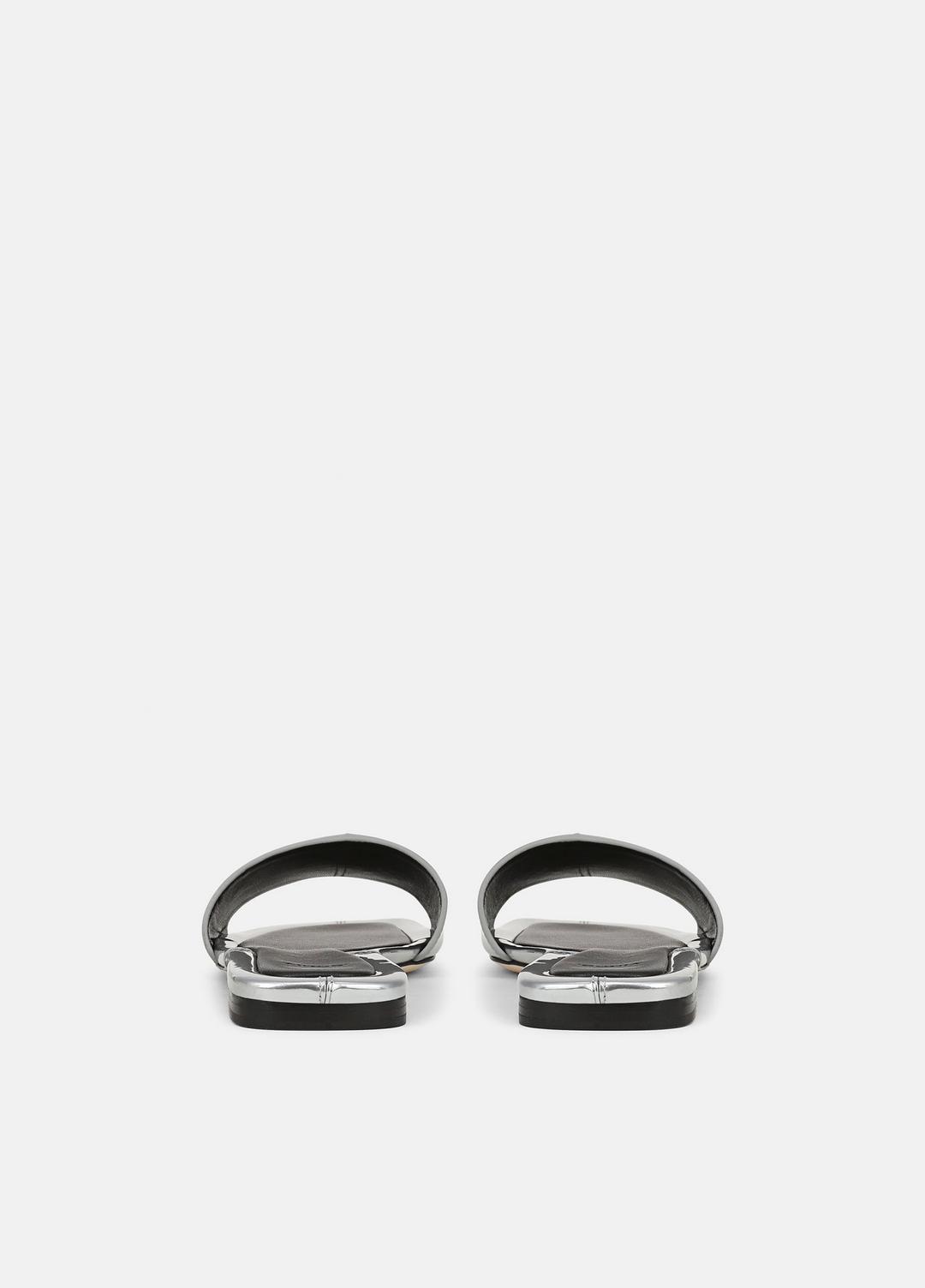 Valeria Metallic Leather Slide Sandal in Sandals SILVER | VINCE Women