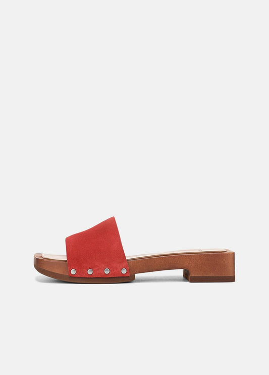 Barbara Leather Slide Sandal in Sandals POPPY RED | VINCE Women